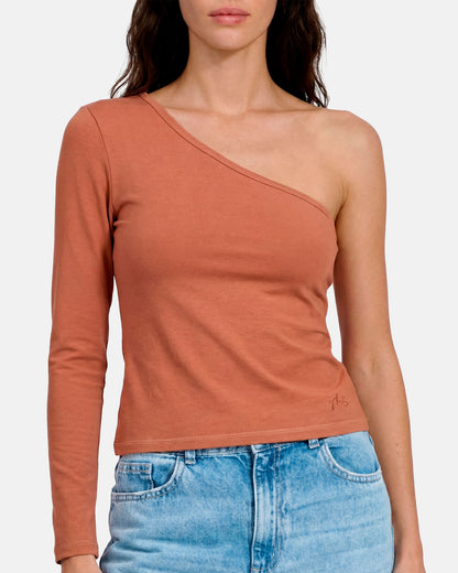 Blusa Feminina Rusty One Shoulder Marrom