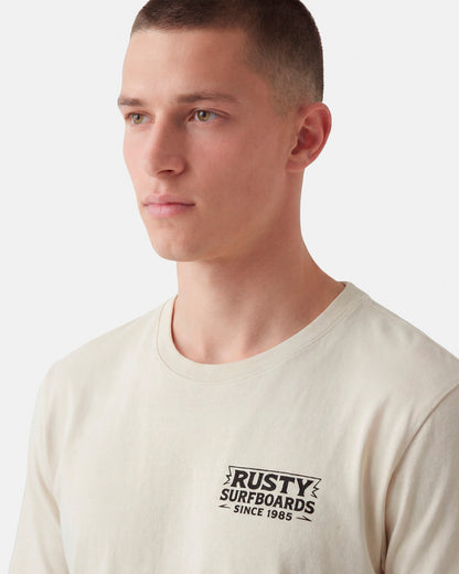 Camiseta Manga Curta Rusty Woodcut Bege
