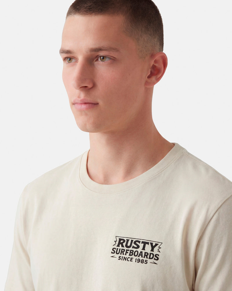 Camiseta Manga Curta Rusty Woodcut Bege