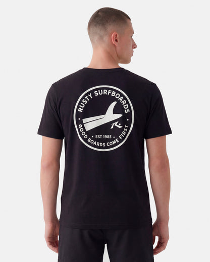 Camiseta Manga Curta Rusty Boards Preta