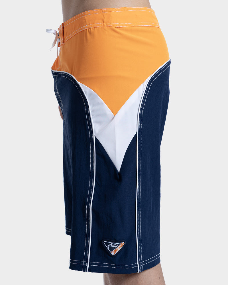 Boardshorts Rusty 21" Straight Pipe Laranja e Marinho