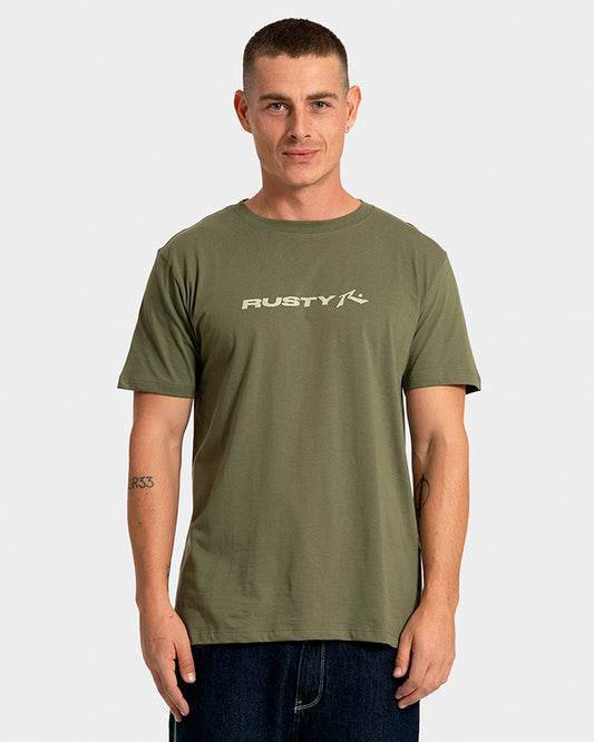 Camiseta Manga Curta Rusty Stick Verde Folha