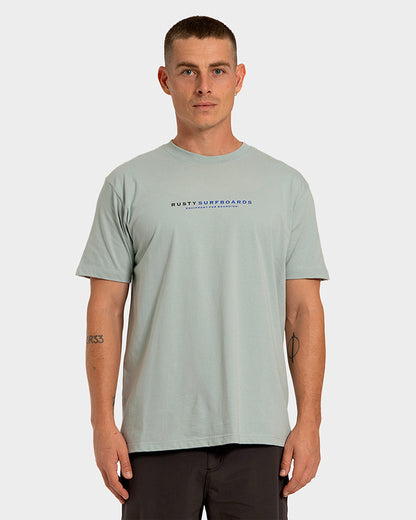 Camiseta Rusty Surfboards Manga Curta Verde Claro