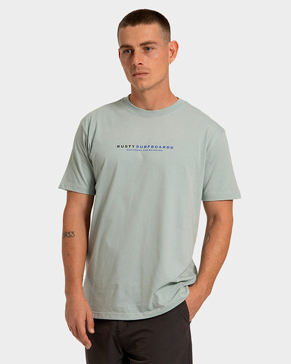 Camiseta Rusty Surfboards Manga Curta Verde Claro