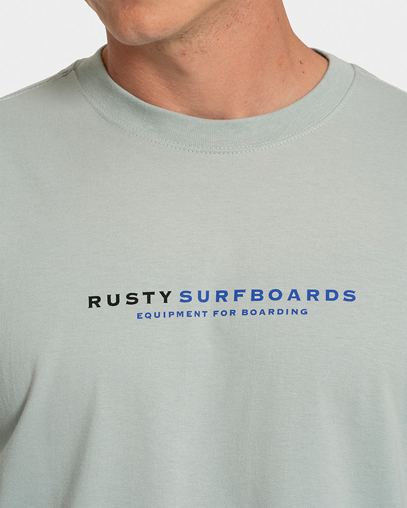 Camiseta Rusty Surfboards Manga Curta Verde Claro