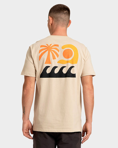 Camiseta Manga Curta Rusty Inner Flow Bege