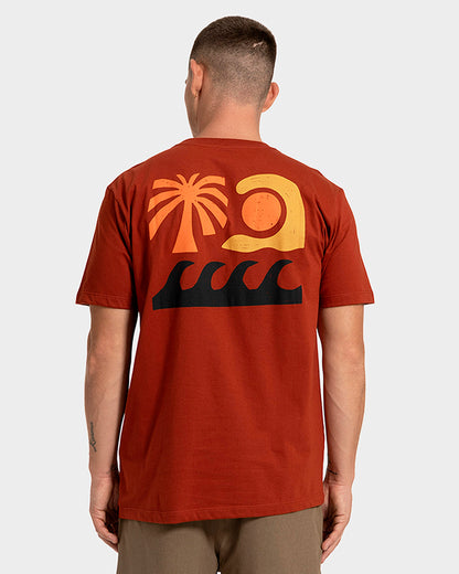 Camiseta Manga Curta Rusty Inner Flow Vermelho