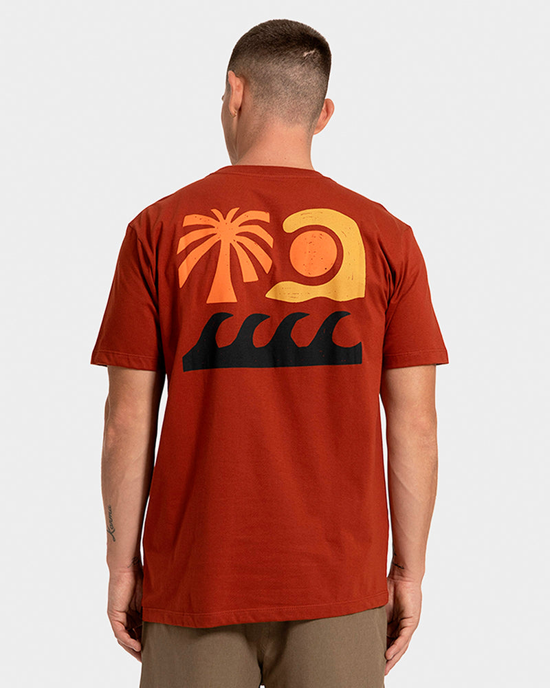 Camiseta Manga Curta Rusty Inner Flow Vermelho