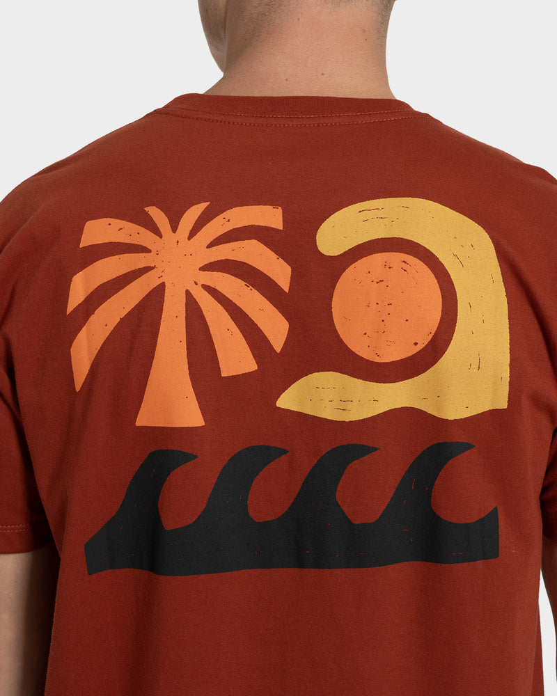 Camiseta Manga Curta Rusty Inner Flow Vermelho
