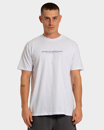 Camiseta Rusty Surfboards Manga Curta Branca