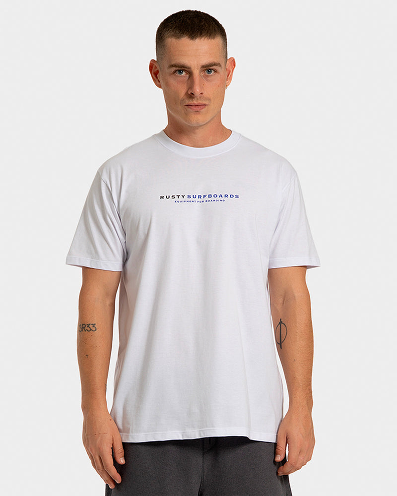 Camiseta Rusty Surfboards Manga Curta Branca
