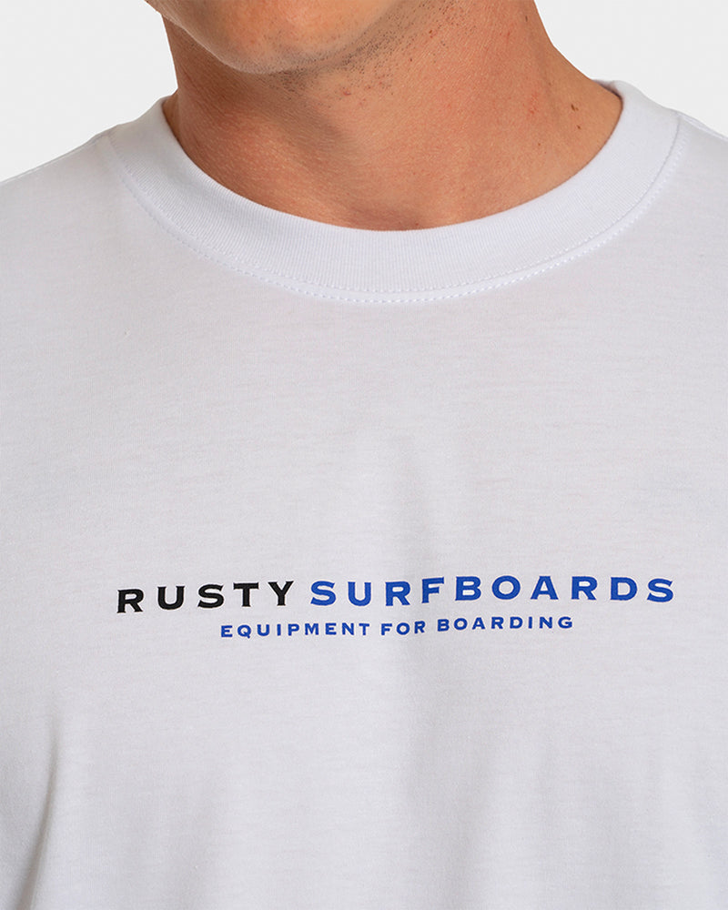 Camiseta Rusty Surfboards Manga Curta Branca