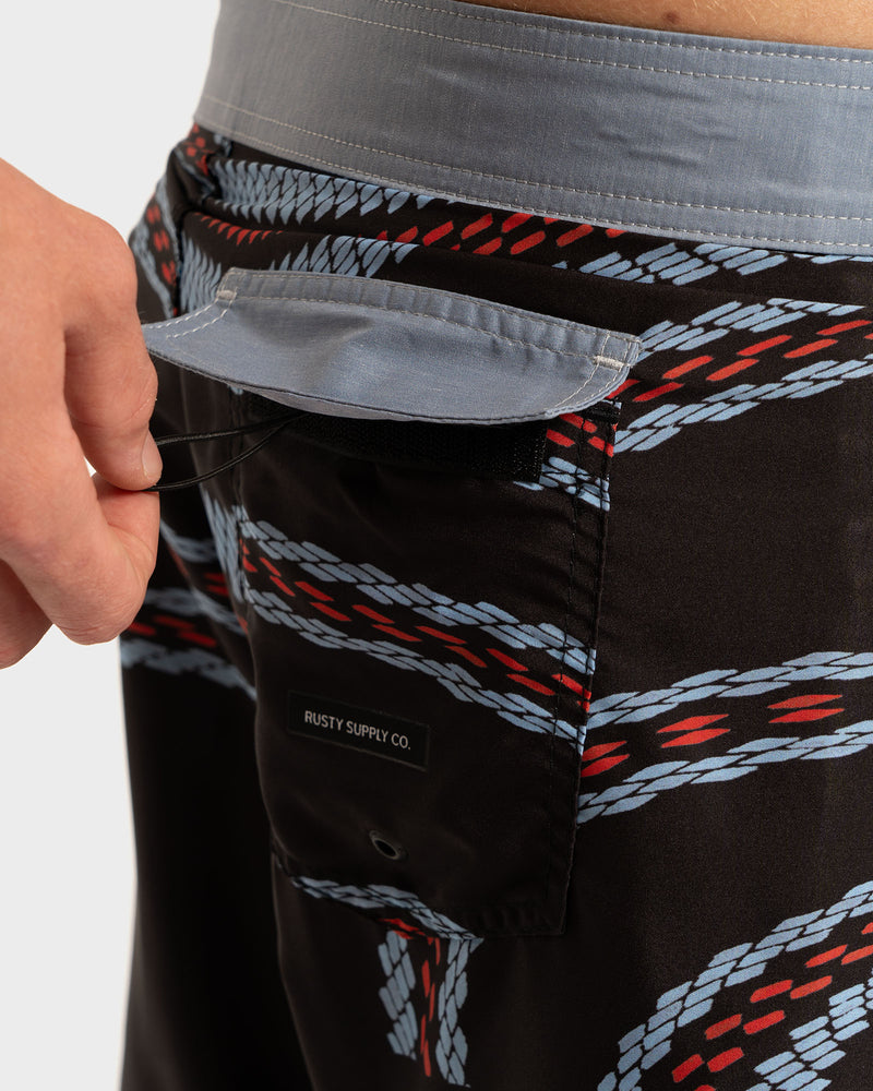 Boardshort Rusty Garter Cut 20" Preto