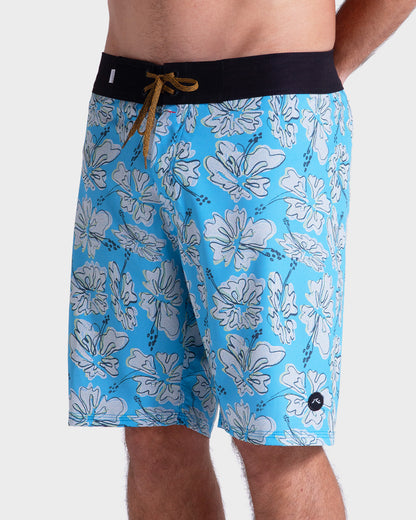 Boardshorts Rusty Piece 20 Azul Estampado