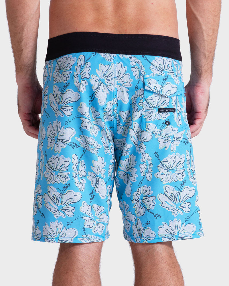 Boardshorts Rusty Piece 20 Azul Estampado