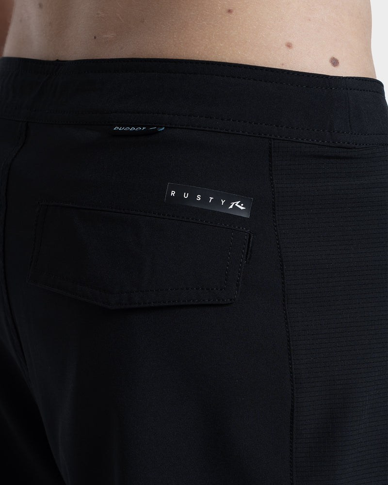 Boardshorts Importado Rusty Noir Preto 20” 4 Way Stretch com Zíper