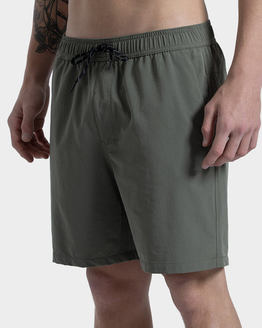 Bermuda Elástico Importada Rusty Pipe Cinza em Nylon com Cordão