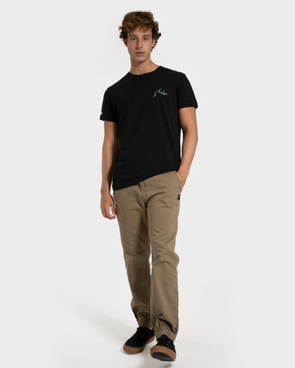Calça Sarja Rusty com Elástico na Barra Kaki