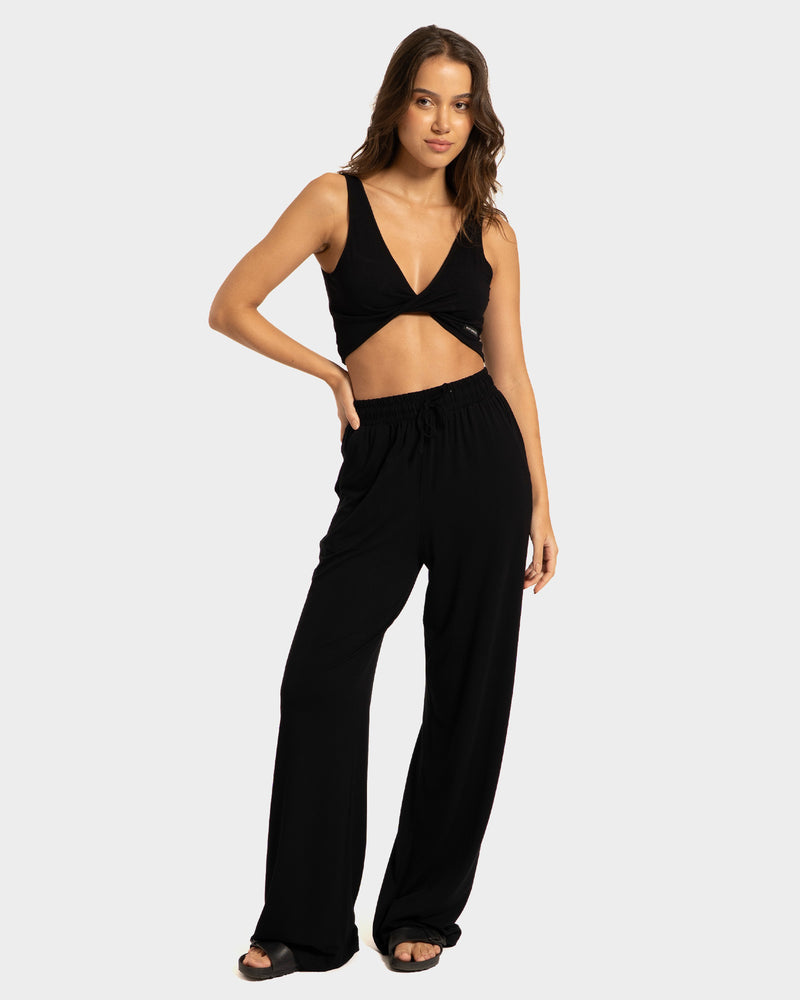 Calça Pantalona Preta Rusty Slit