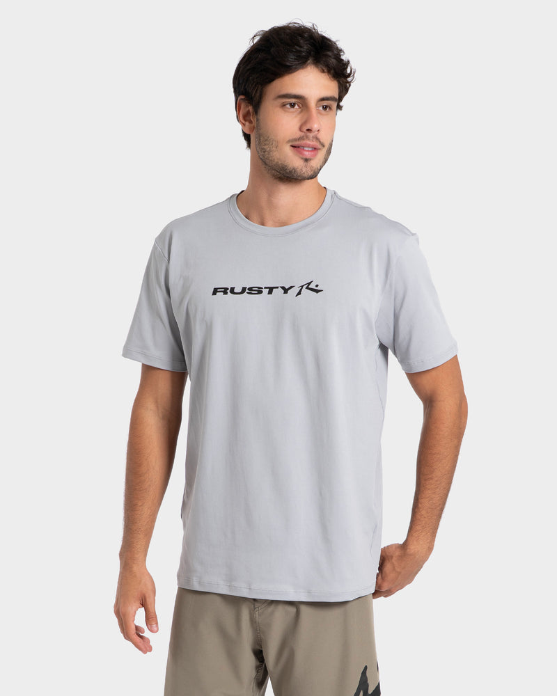 Camiseta Surf Cinza Claro Rusty Short Ride