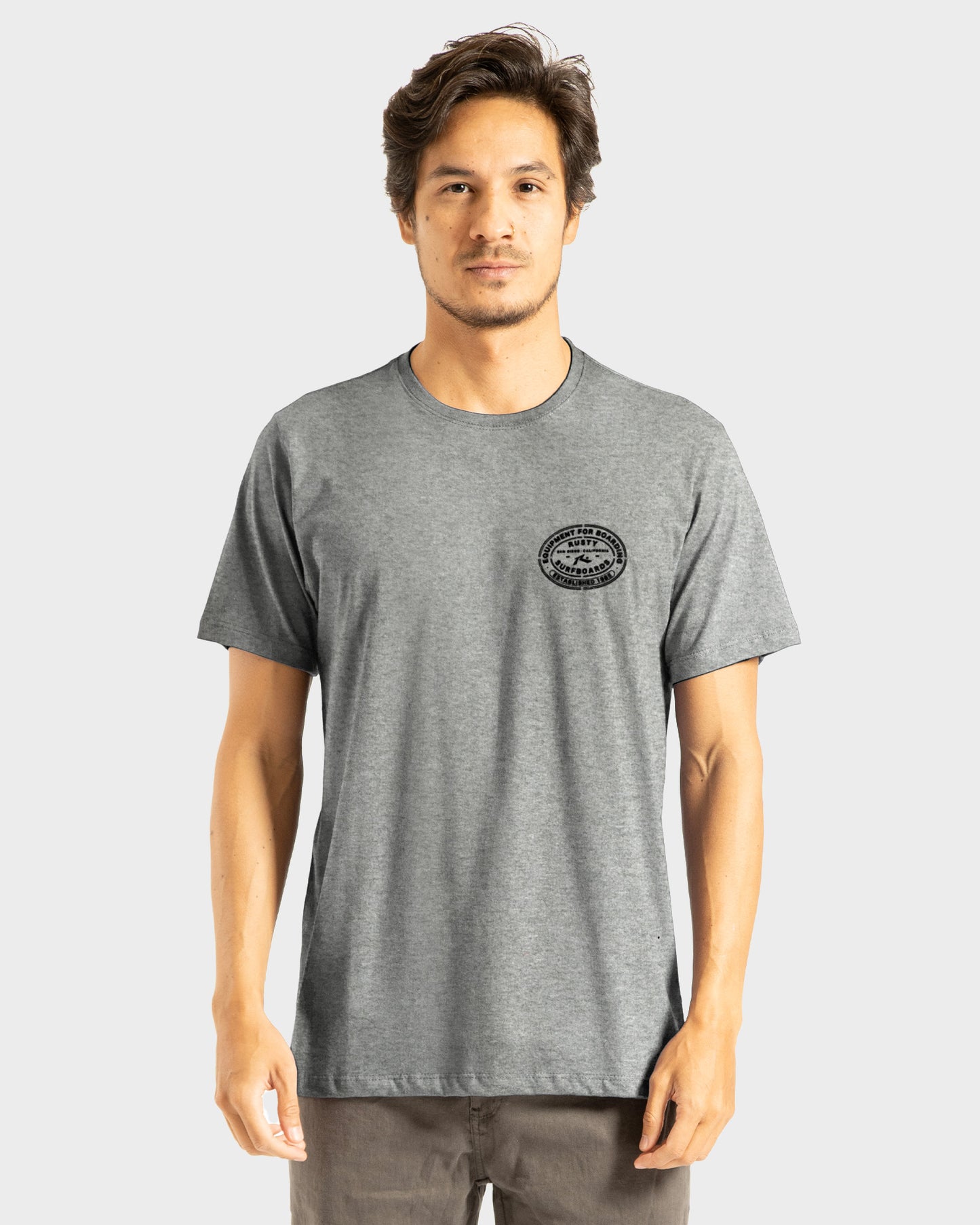 Camiseta Rusty Postmark Mescla Grafite