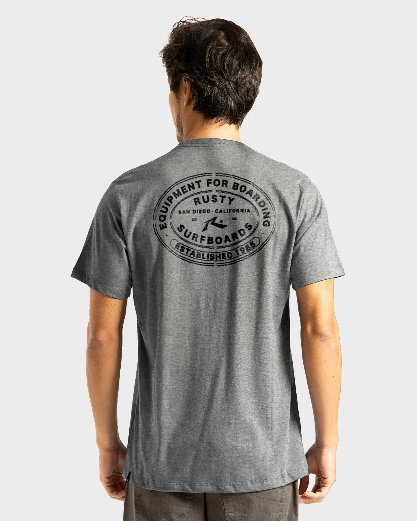 Camiseta Rusty Postmark Mescla Grafite