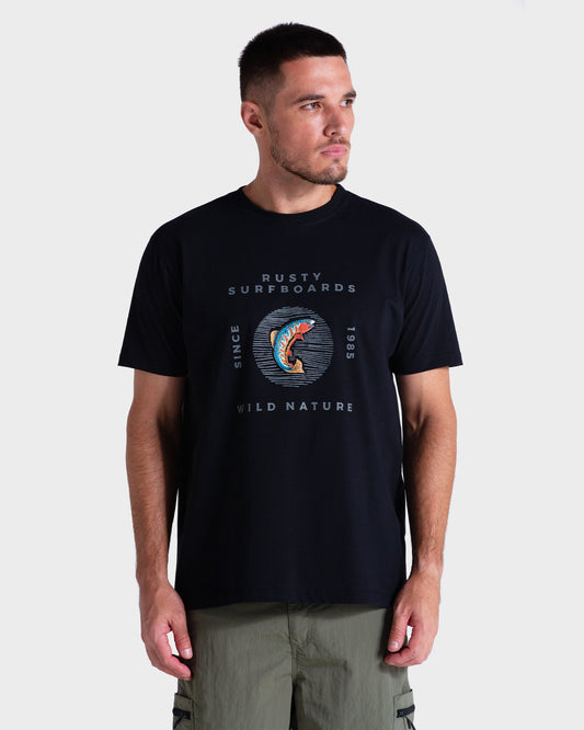 Camiseta Manga Curta Preta Rusty Atlantic