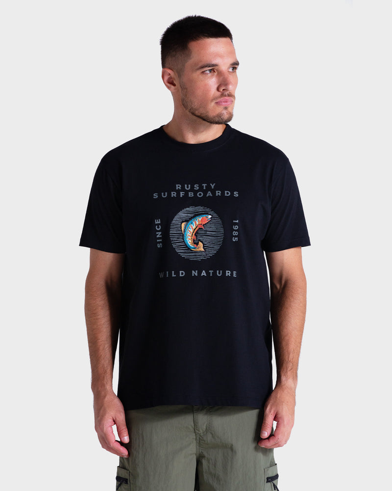 Camiseta Manga Curta Preta Rusty Atlantic