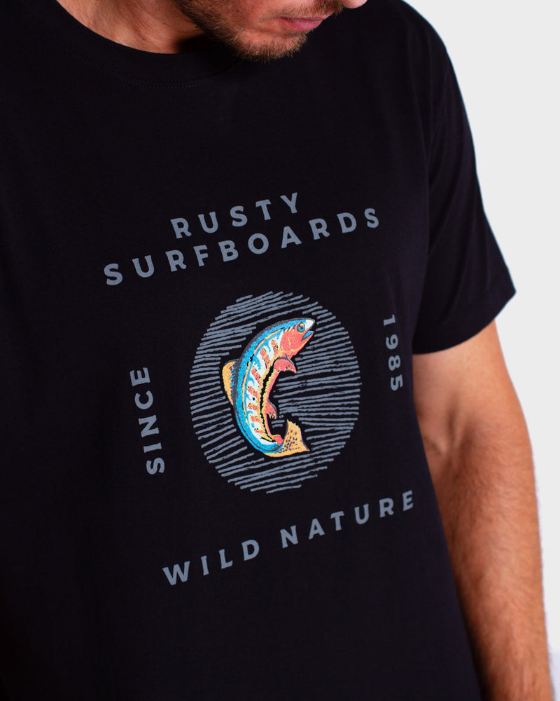 Camiseta Manga Curta Preta Rusty Atlantic