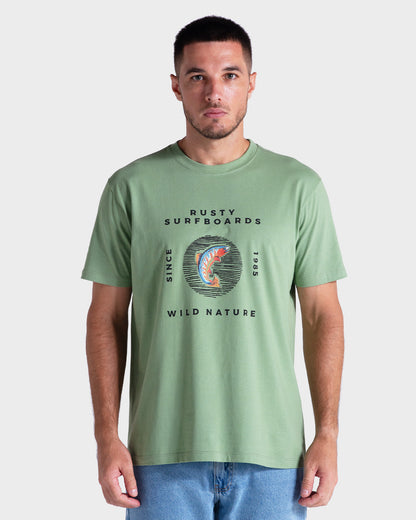Camiseta Manga Curta Verde Rusty Atlantic