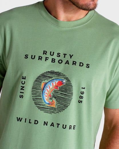 Camiseta Manga Curta Verde Rusty Atlantic