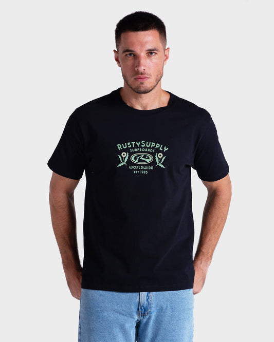 Camiseta Rusty Curlicue Preto