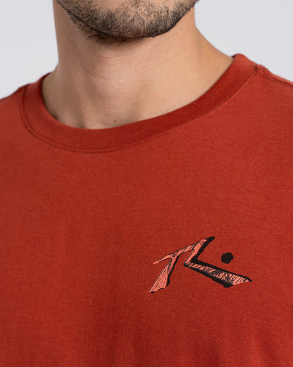 Camiseta Manga Curta Vermelha Rusty Rise