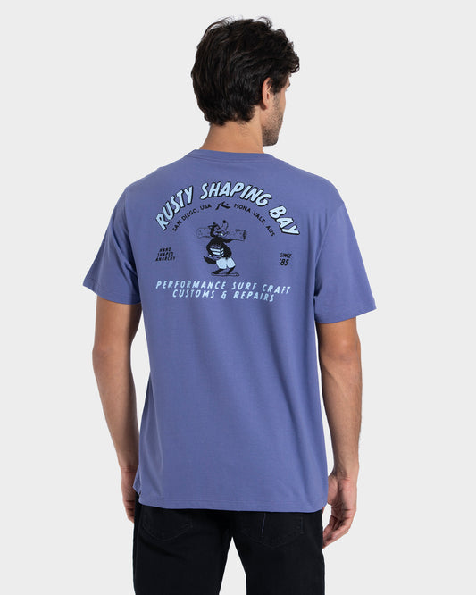 Camiseta Manga Curta Roxa Rusty Fibreglass Wolf