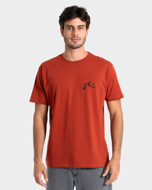 Camiseta Manga Curta Vermelha Rusty Seaweed