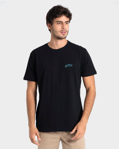 Camiseta Manga Curta Preta Rusty Psychedelic