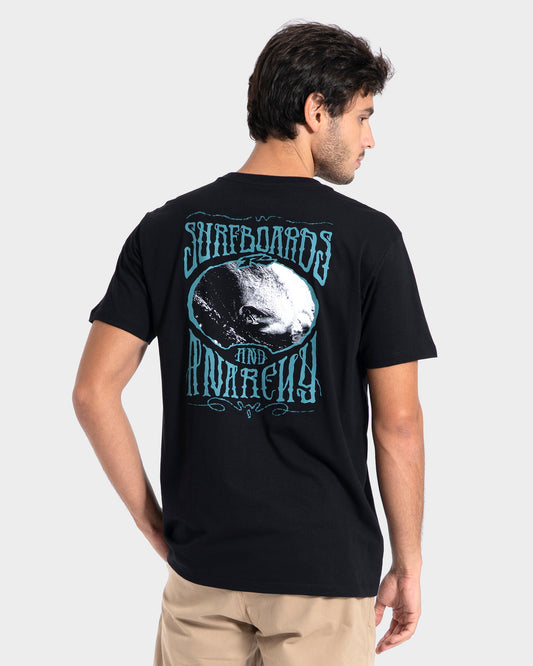 Camiseta Manga Curta Preta Rusty Psychedelic