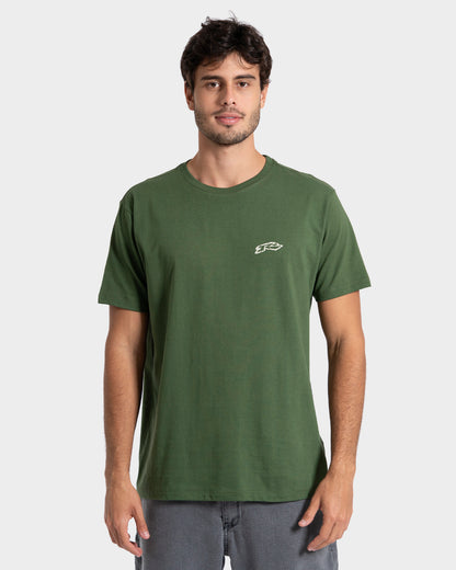 Camiseta Manga Curta Verde Rusty Psychedelic