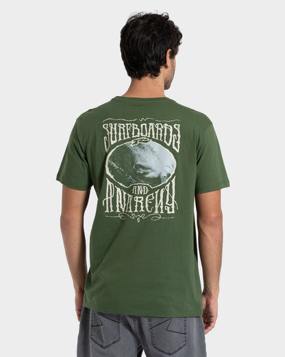 Camiseta Manga Curta Verde Rusty Psychedelic