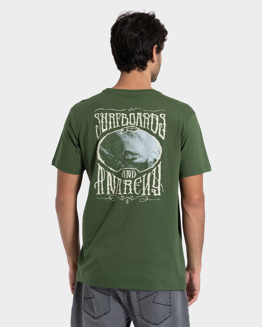 Camiseta Manga Curta Verde Rusty Psychedelic