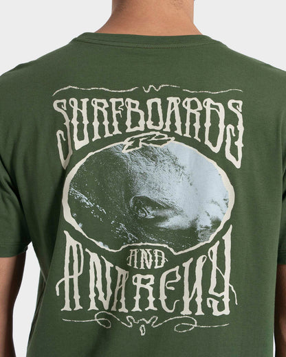 Camiseta Manga Curta Verde Rusty Psychedelic