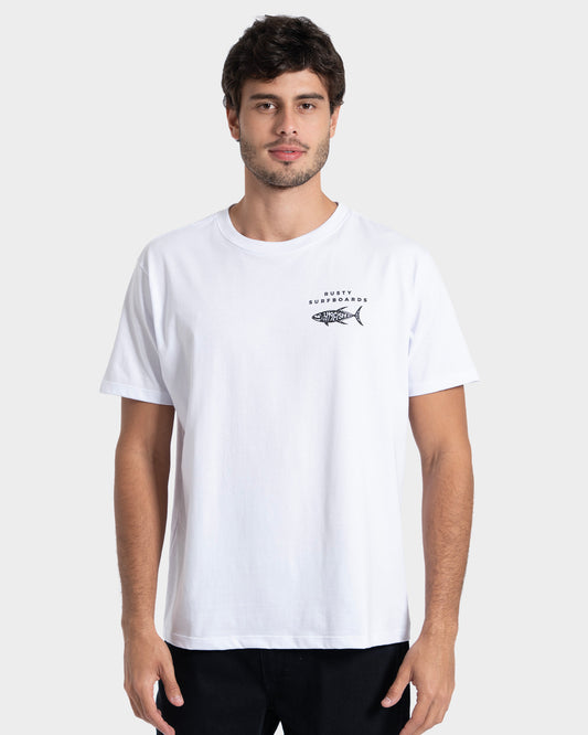 Camiseta Manga Curta Branca Rusty 419Fish