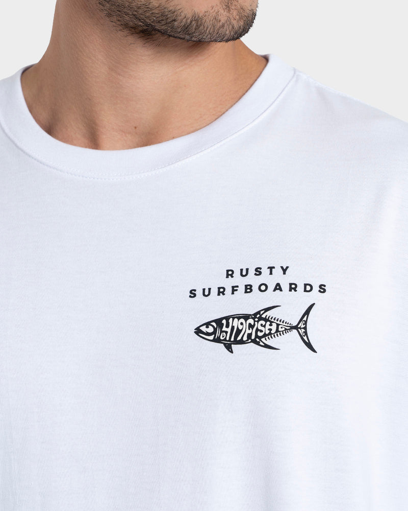 Camiseta Manga Curta Branca Rusty 419Fish