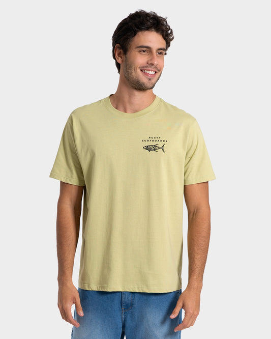 Camiseta Manga Curta Verde Claro Rusty 419Fish