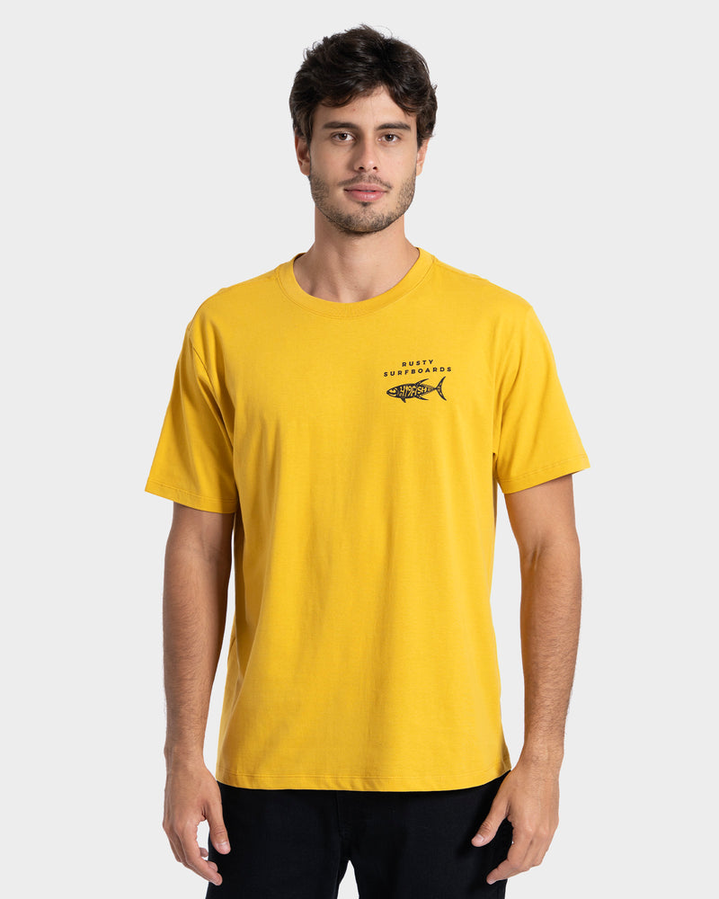 Camiseta Manga Curta Amarela Rusty 419Fish