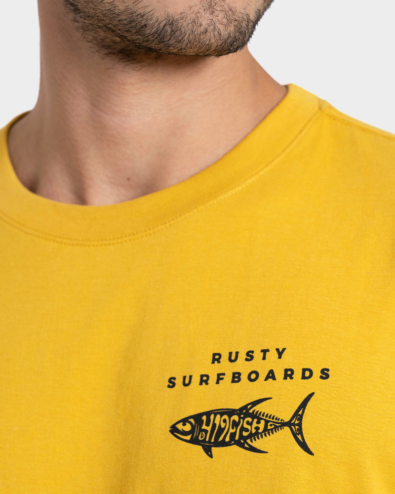Camiseta Manga Curta Amarela Rusty 419Fish
