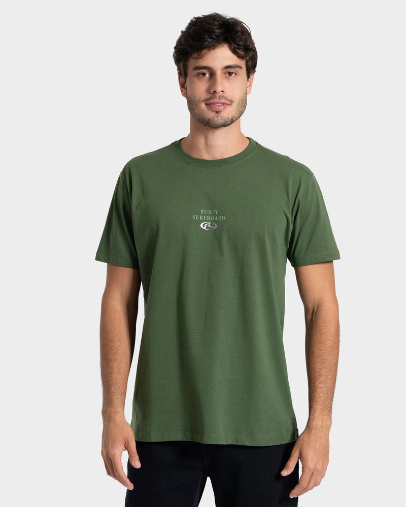 Camiseta Manga Curta Verde Rusty Foil