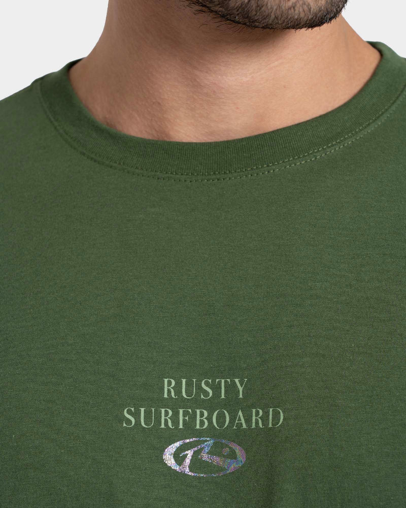 Camiseta Manga Curta Verde Rusty Foil