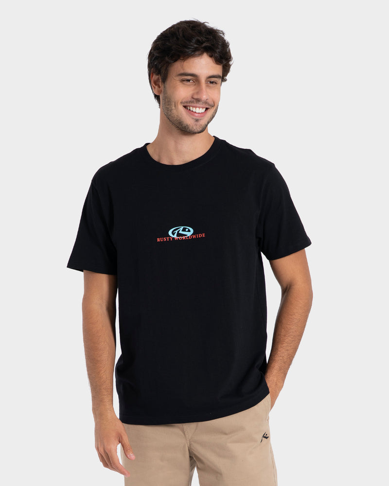 Camiseta Manga Curta Preta Rusty Shaky