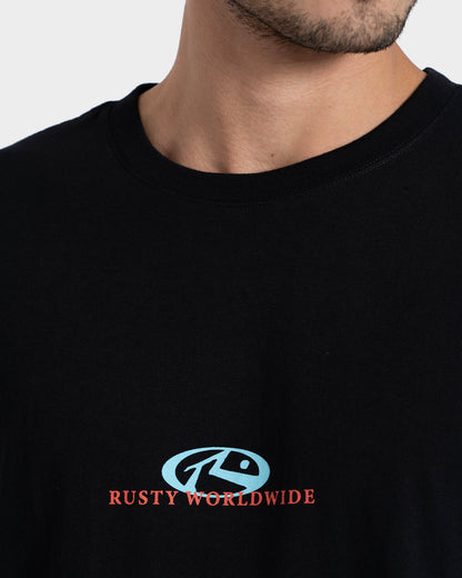 Camiseta Manga Curta Preta Rusty Shaky